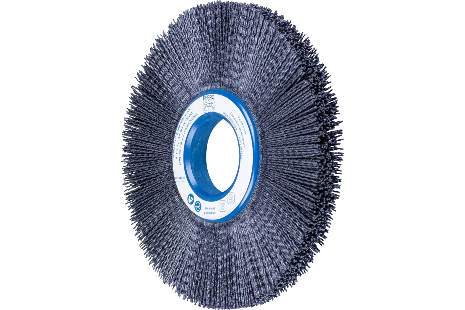 Picture of Pferd M-BRAD Composite Wheel Brush 8" Dia. .040/120 Grit Ceramic Oxide 2" Arbor